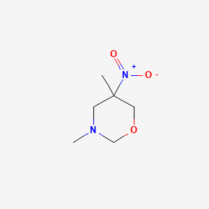molecular formula C6H12N2O3 B8534244 3,5-Dimethyl-5-nitro-1,3-oxazinane 