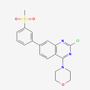 molecular formula C19H18ClN3O3S B8534299 4-[2-chloro-7-(3-methylsulfonylphenyl)quinazolin-4-yl]morpholine 