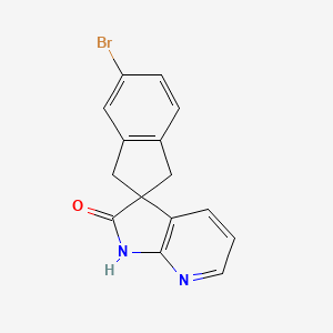 molecular formula C15H11BrN2O B8534307 Spiro[2h-indene-2,3'-[3h]pyrrolo[2,3-b]pyridin]-2'(1'h)-one,5-bromo-1,3-dihydro- 