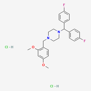 molecular formula C26H30Cl2F2N2O2 B8534360 1-(2,4-Dimethoxybenzyl)-4-(bis(4-fluorophenyl)methyl)piperazine dihydrochloride dihydrate CAS No. 101477-47-8
