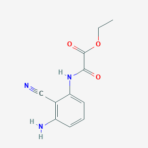 molecular formula C11H11N3O3 B8534380 [3-Amino-2-Cyanophenylamino]Oxoacetic Acid Ethyl Ester CAS No. 63365-22-0