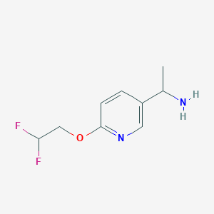 molecular formula C9H12F2N2O B8534415 3-Pyridinemethanamine, 6-(2,2-difluoroethoxy)-alpha-methyl- 