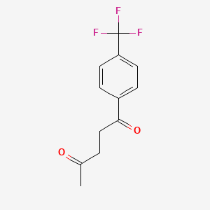molecular formula C12H11F3O2 B8534496 1,4-Pentanedione, 1-[4-(trifluoromethyl)phenyl]- 