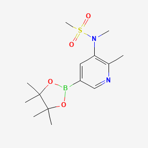 molecular formula C14H23BN2O4S B8534508 N-methyl-N-[2-methyl-5-(4,4,5,5-tetramethyl-[1,3,2]dioxaborolan-2-yl)-pyridin-3-yl]-methanesulfonamide CAS No. 1257554-03-2
