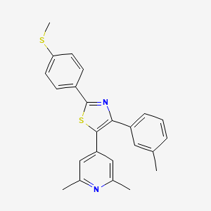 molecular formula C24H22N2S2 B8534518 5-(2,6-Dimethyl-4-pyridyl)-4-(3-methylphenyl)-2-[4-(methylthio)phenyl]-1,3-thiazole CAS No. 365428-75-7