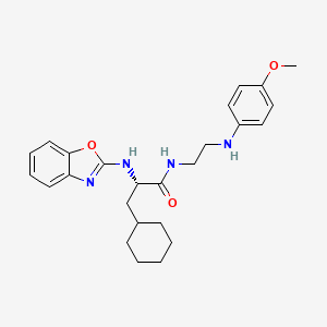 molecular formula C25H32N4O3 B8534547 N~2~-1,3-Benzoxazol-2-YL-3-cyclohexyl-N-{2-[(4-methoxyphenyl)amino]ethyl}-L-alaninamide 