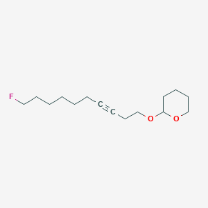 molecular formula C15H25FO2 B8534599 2-[(10-Fluorodec-3-YN-1-YL)oxy]oxane CAS No. 88746-44-5
