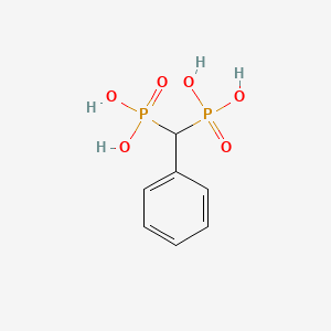 molecular formula C7H10O6P2 B8534628 (Phenyl-phosphono-methyl)-phosphonic acid 