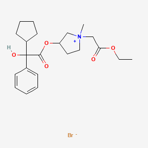 3-(2-Cyclopentyl-2-phenyl-2-hydroxyacetoxy)-1-(ethoxycarbonylmethyl)-1-methylpyrrolidinium bromide