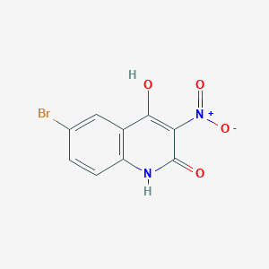 molecular formula C9H5BrN2O4 B8534876 6-Bromo-4-hydroxy-3-nitrocarbostyril 