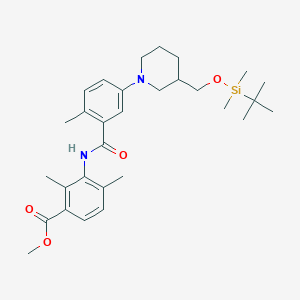 molecular formula C30H44N2O4Si B8534897 Methyl 3-[[5-[3-[[tert-butyl(dimethyl)silyl]oxymethyl]-1-piperidyl]-2-methyl-benzoyl]amino]-2,4-dimethyl-benzoate 