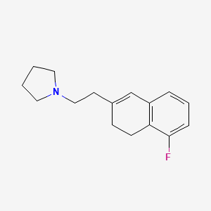 molecular formula C16H20FN B8534938 Pyrrolidine, 1-[2-(5-fluoro-3,4-dihydro-2-naphthalenyl)ethyl]- CAS No. 184638-08-2