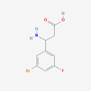 molecular formula C9H9BrFNO2 B8534991 3-Amino-3-(3-bromo-5-fluorophenyl)propanoic acid 