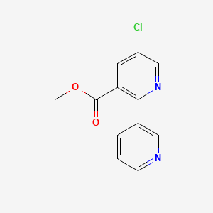 molecular formula C12H9ClN2O2 B8535053 Methyl 5-chloro-2-(pyridin-3-yl)nicotinate 
