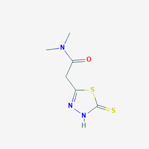 molecular formula C6H9N3OS2 B8535068 N,N-Dimethyl-2-(5-sulfanylidene-4,5-dihydro-1,3,4-thiadiazol-2-yl)acetamide CAS No. 65302-72-9