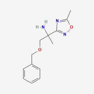 molecular formula C13H17N3O2 B8535121 1-(Benzyloxy)-2-(5-methyl-1,2,4-oxadiazol-3-yl)propan-2-amine 