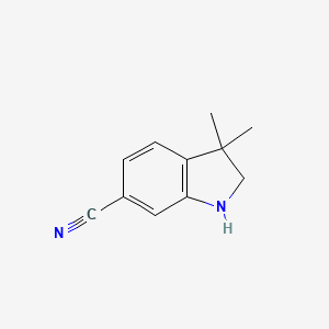molecular formula C11H12N2 B8535142 3,3-Dimethylindoline-6-carbonitrile 