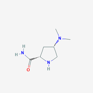 molecular formula C7H15N3O B8535241 (2S,4S)-4-Dimethylamino-pyrrolidine-2-carboxylic acid amide 