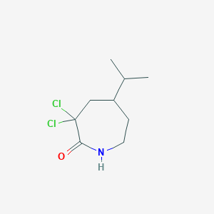 molecular formula C9H15Cl2NO B8535264 3,3-Dichloro-5-isopropyl-azepan-2-one 