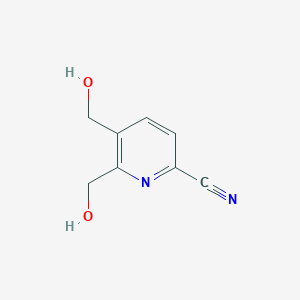 molecular formula C8H8N2O2 B8535281 5,6-Bis(hydroxymethyl)pyridine-2-carbonitrile 