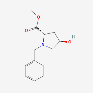 molecular formula C13H17NO3 B8535298 Methyl (2S,4R)-1-benzyl-4-hydroxypyrrolidine-2-carboxylate 