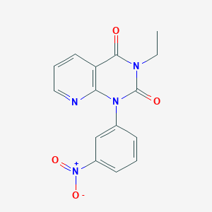molecular formula C15H12N4O4 B8535318 3-Ethyl-1-(3-nitrophenyl)pyrido[2,3-d]pyrimidine-2,4(1H,3H)-dione CAS No. 56620-42-9