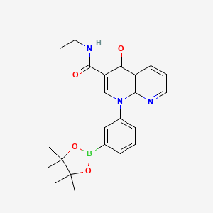 4-oxo-N-propan-2-yl-1-[3-(4,4,5,5-tetramethyl-1,3,2-dioxaborolan-2-yl)phenyl]-1,8-naphthyridine-3-carboxamide