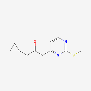 molecular formula C11H14N2OS B8535392 1-Cyclopropyl-3-[2-(methylsulfanyl)pyrimidin-4-yl]propan-2-one 