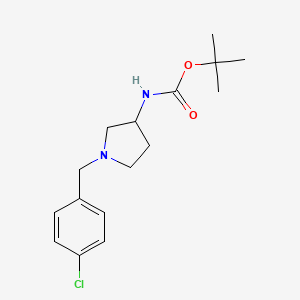 molecular formula C16H23ClN2O2 B8535434 3-(Tert-butoxycarbonyl)amino-1-(4-chlorobenzyl)pyrrolidine 