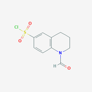molecular formula C10H10ClNO3S B8535525 1-Formyl-1,2,3,4-tetrahydro-quinoline-6-sulfonyl chloride 