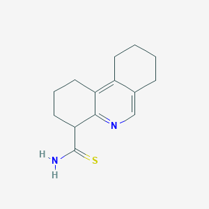 molecular formula C14H18N2S B8535573 1,2,3,4,7,8,9,10-Octahydrophenanthridine-4-carbothioamide CAS No. 62216-08-4
