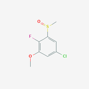 molecular formula C8H8ClFO2S B8535648 5-Chloro-2-fluoro-1-methoxy-3-(methylsulfinyl)benzene 