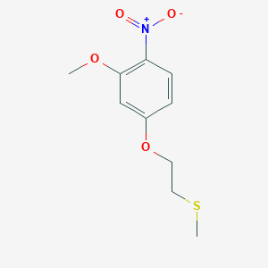 molecular formula C10H13NO4S B8535743 2-Methoxy-4-(2-methylsulfanyl-ethoxy)-1-nitro-benzene 