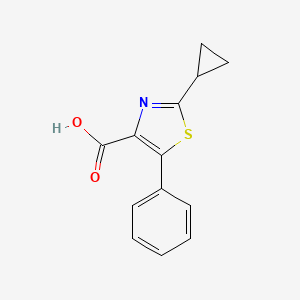 molecular formula C13H11NO2S B8535775 2-Cyclopropyl-5-phenyl-thiazole-4-carboxylic acid 