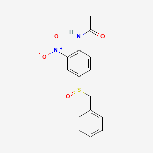 molecular formula C15H14N2O4S B8535780 N-[2-Nitro-4-(phenylmethanesulfinyl)phenyl]acetamide CAS No. 54029-54-8