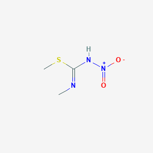 molecular formula C3H7N3O2S B8535790 methyl N'-methyl-N-nitrocarbamimidothioate CAS No. 59660-22-9