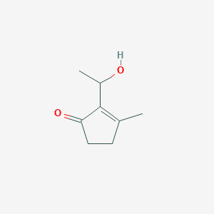 molecular formula C8H12O2 B8535852 2-(1-Hydroxyethyl)-3-methyl-2-cyclopenten-1-one 