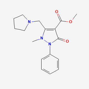 methyl 1-methyl-3-oxo-2-phenyl-5-(pyrrolidin-1-ylmethyl)-2,3-dihydro-1H-pyrazole-4-carboxylate