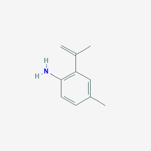 molecular formula C10H13N B8535916 2-(2-Amino-5-methylphenyl)propene 