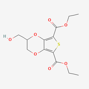 molecular formula C13H16O7S B8535961 2-Hydroxymethyl-2,3-dihydrothieno[3,4-b][1,4]dioxine-5,7-dicarboxylic acid diethyl ester CAS No. 204444-02-0