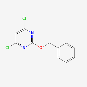 molecular formula C11H8Cl2N2O B8535970 4,6-Dichloro-2-(phenylmethoxy)pyrimidine 