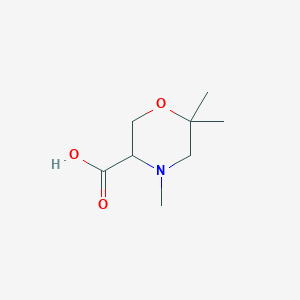 molecular formula C8H15NO3 B8535983 4,6,6-Trimethylmorpholine-3-carboxylic acid 