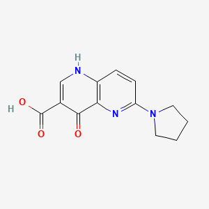 molecular formula C13H13N3O3 B8536001 4-Oxo-6-(pyrrolidin-1-yl)-1,4-dihydro-1,5-naphthyridine-3-carboxylic acid 