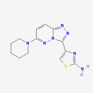 molecular formula C13H15N7S B8536185 4-[6-(Piperidin-1-yl)[1,2,4]triazolo[4,3-b]pyridazin-3-yl]-1,3-thiazol-2-amine CAS No. 596824-18-9