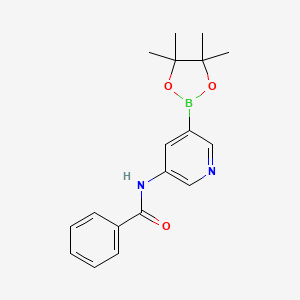 molecular formula C18H21BN2O3 B8536221 N-(5-(4,4,5,5-Tetramethyl-1,3,2-dioxaborolan-2-YL)pyridin-3-YL)benzamide 