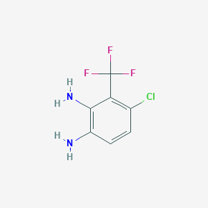 molecular formula C7H6ClF3N2 B8536415 5-Chloro-6-trifluoromethyl-benzene-1,2-diamine 