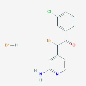 molecular formula C13H11Br2ClN2O B8536467 2-(2-Amino-4-pyridyl)-2-bromo-1-(3-chlorophenyl)ethanone hydrocbromide 