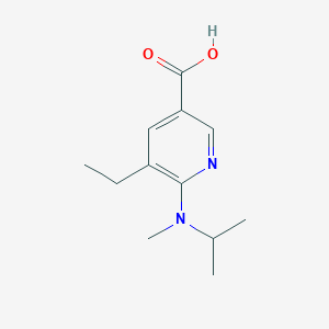 molecular formula C12H18N2O2 B8536546 5-Ethyl-6-(isopropyl-methyl-amino)-nicotinic acid 