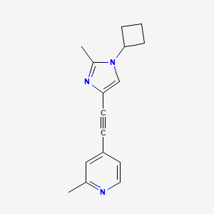 B8536558 4-[(1-Cyclobutyl-2-methyl-1H-imidazol-4-yl)ethynyl]-2-methylpyridine CAS No. 824431-89-2