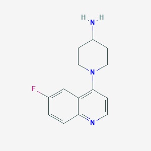 molecular formula C14H16FN3 B8536562 1-(6-Fluoro-quinolin-4-yl)-piperidin-4-ylamine 
